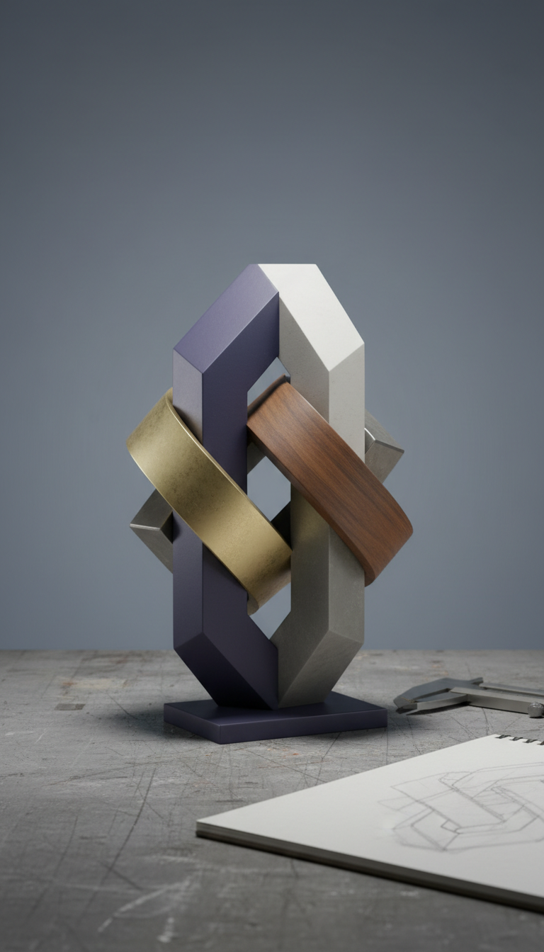 Composite Desktop Sculpture, Exposed Laminate Layers